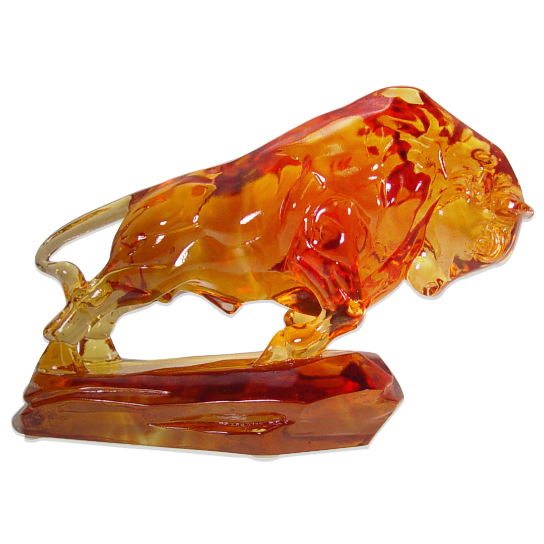 牛勢衝天琉璃擺飾｜開運招財 提升運勢藝術品推薦