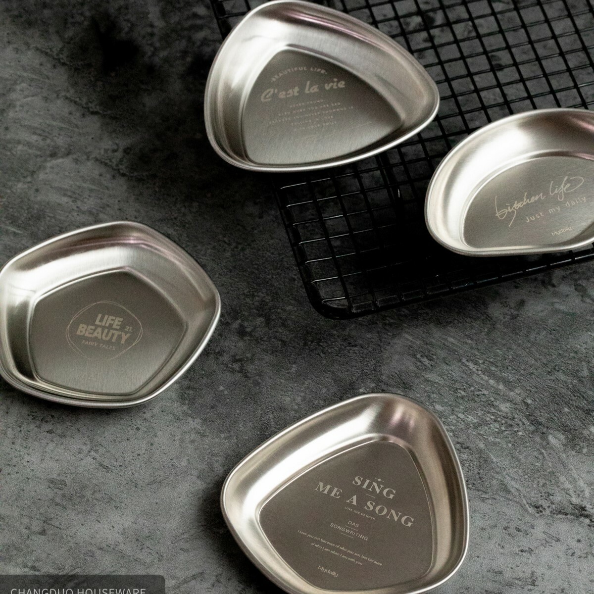 《4823》露營質感生活 304不銹鋼沾料碟