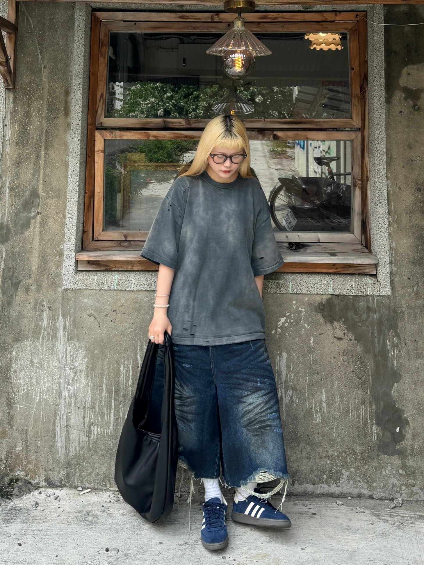 SIMON MADE TS-2466 VINTAGE 水洗 蟲洞 BOXY 短T