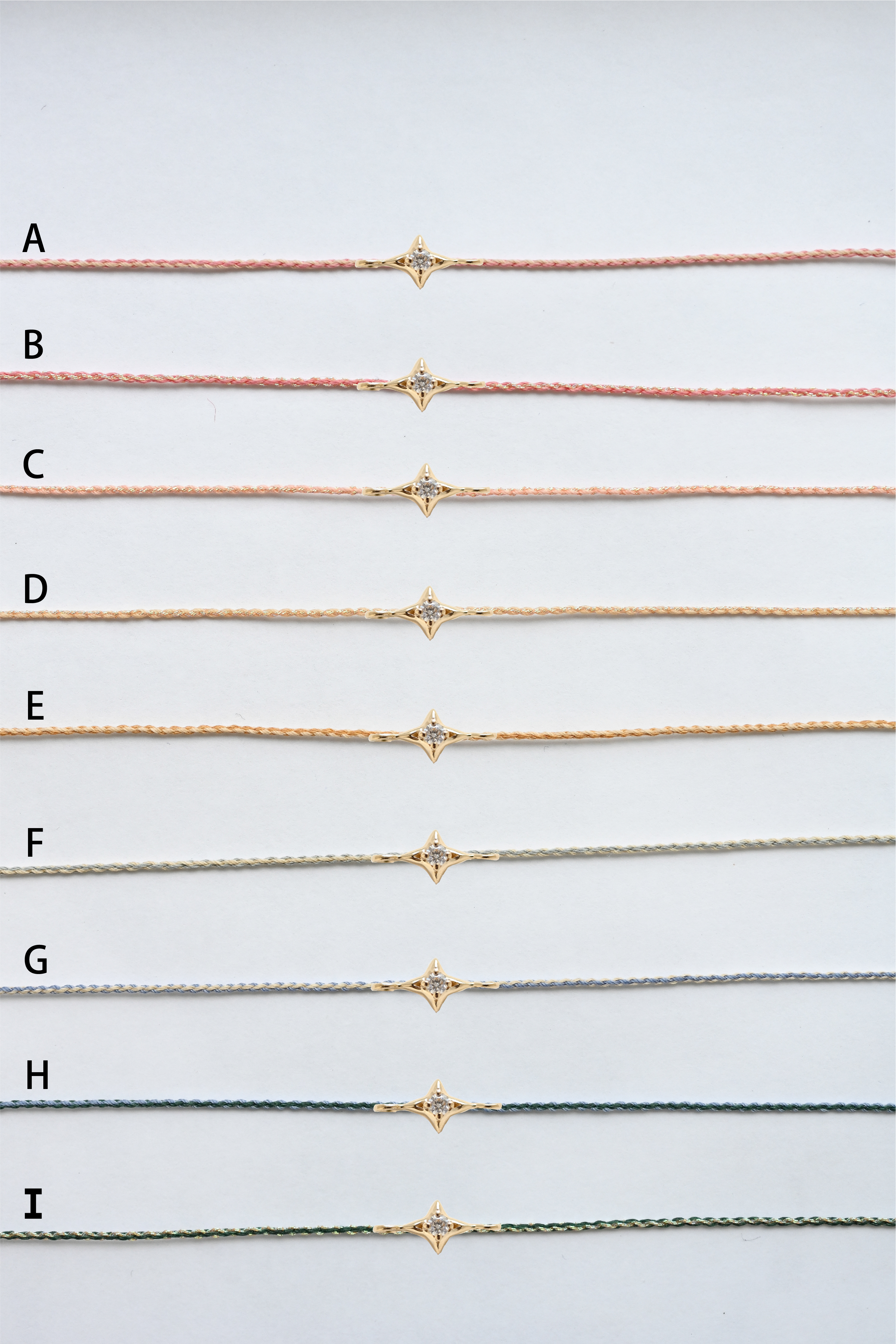 18K Star Diamond String Bracelet