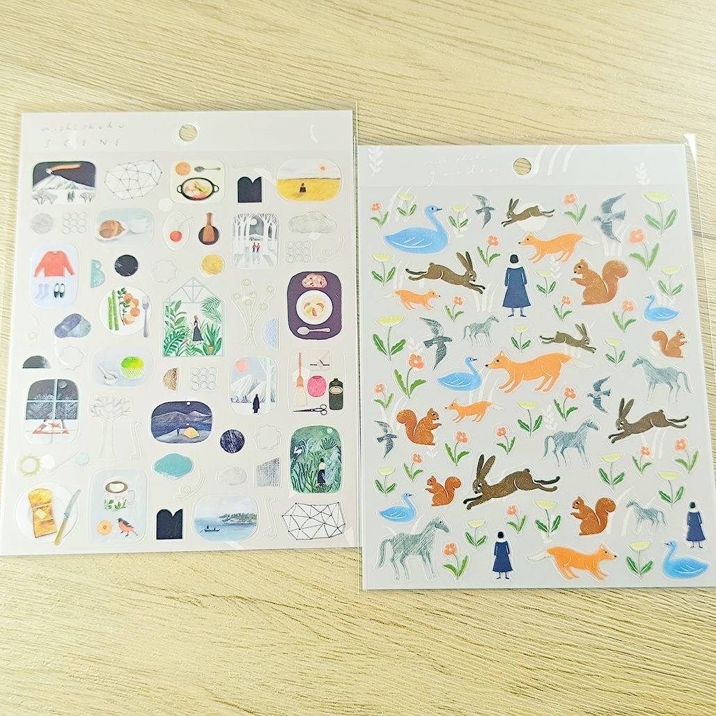 日本表現社 x 西淑 PET透明貼紙 garden / SCENE 共2款