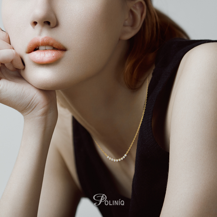 925純銀「Muses 繆思女神」14K金色頸鍊 (精緻款)-SDS0031