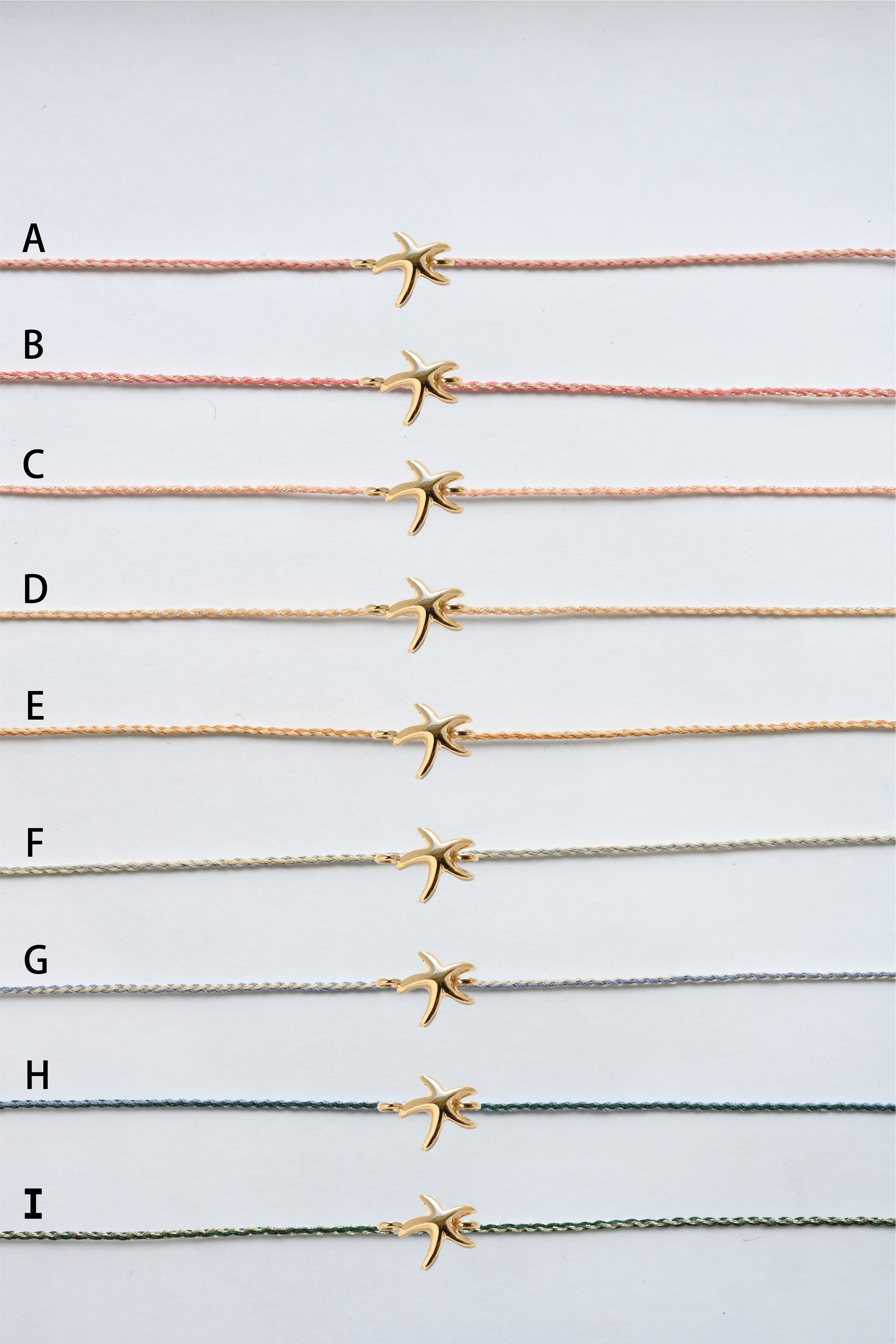 18K Starfish String Bracelet