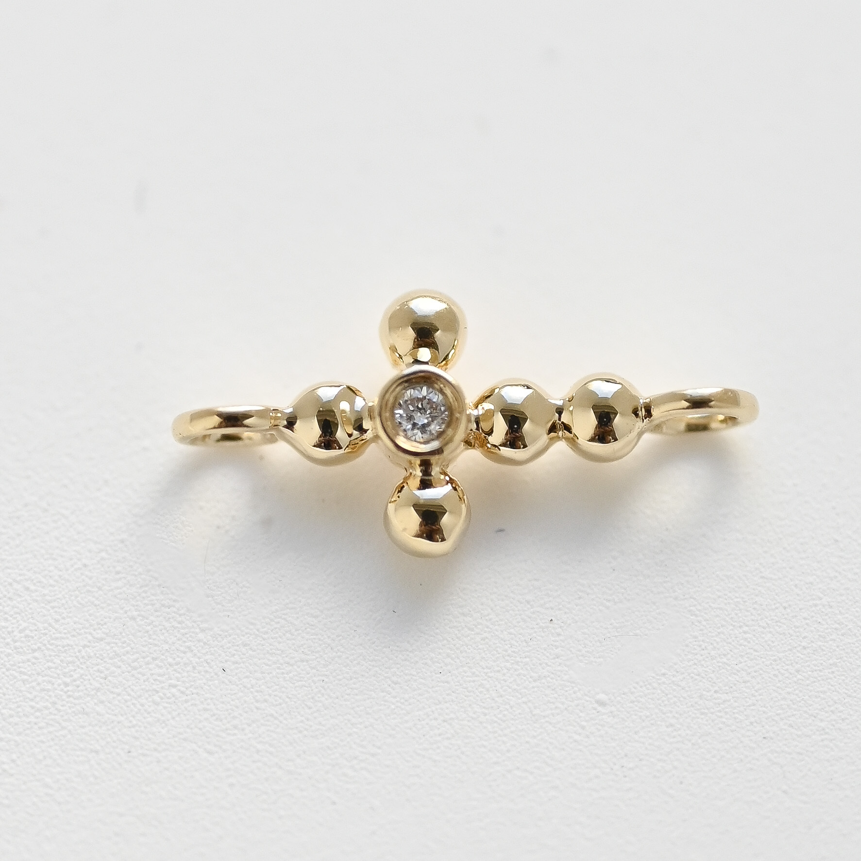 18K Cross Diamond String Bracelet