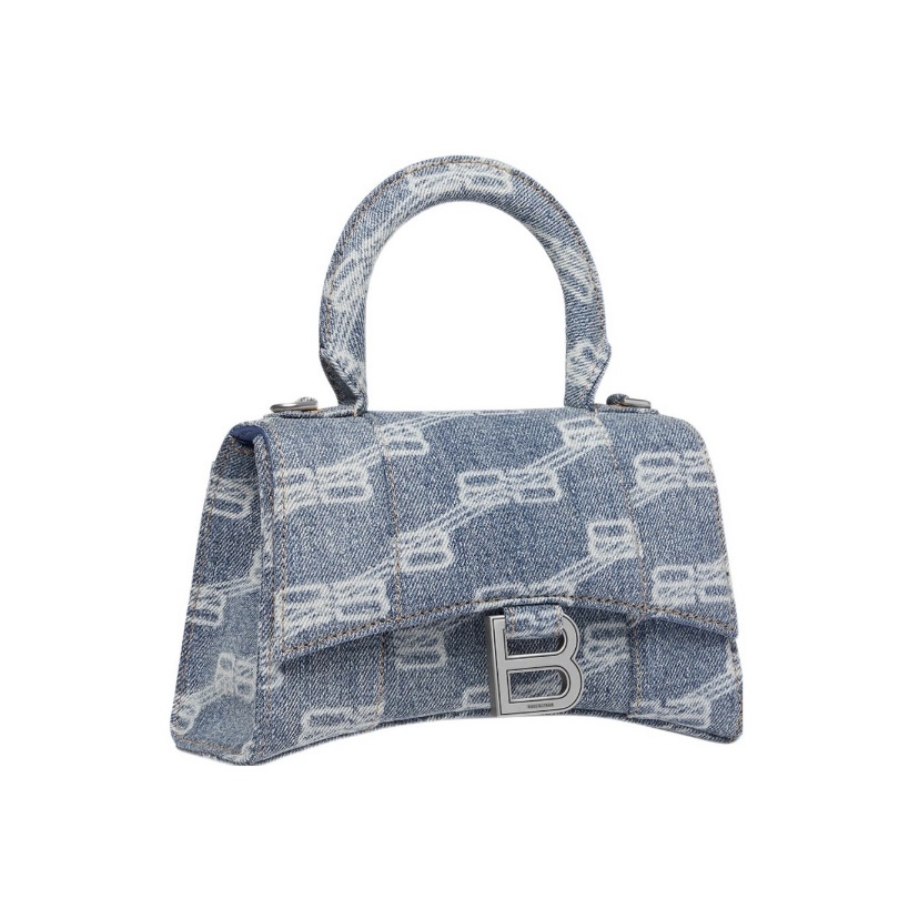 BALENCIAGA BB XS Hourglass 做舊牛仔 手袋