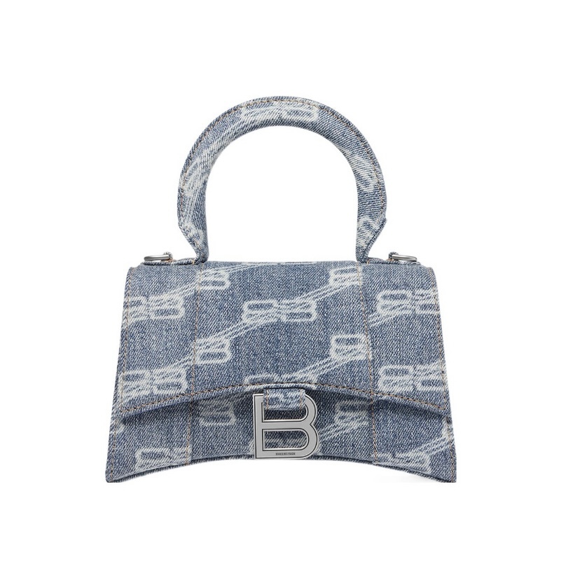 BALENCIAGA BB XS Hourglass 做舊牛仔 手袋