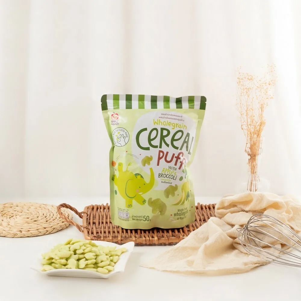 【Apple Monkey】象象泡芙麥片 青蘋果花椰菜(50g)