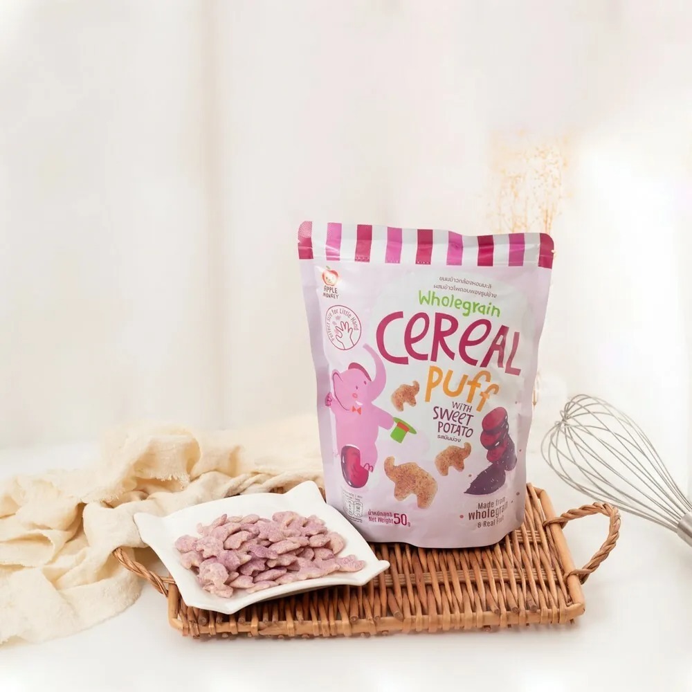 【Apple Monkey】象象泡芙麥片 紫番薯(50g)