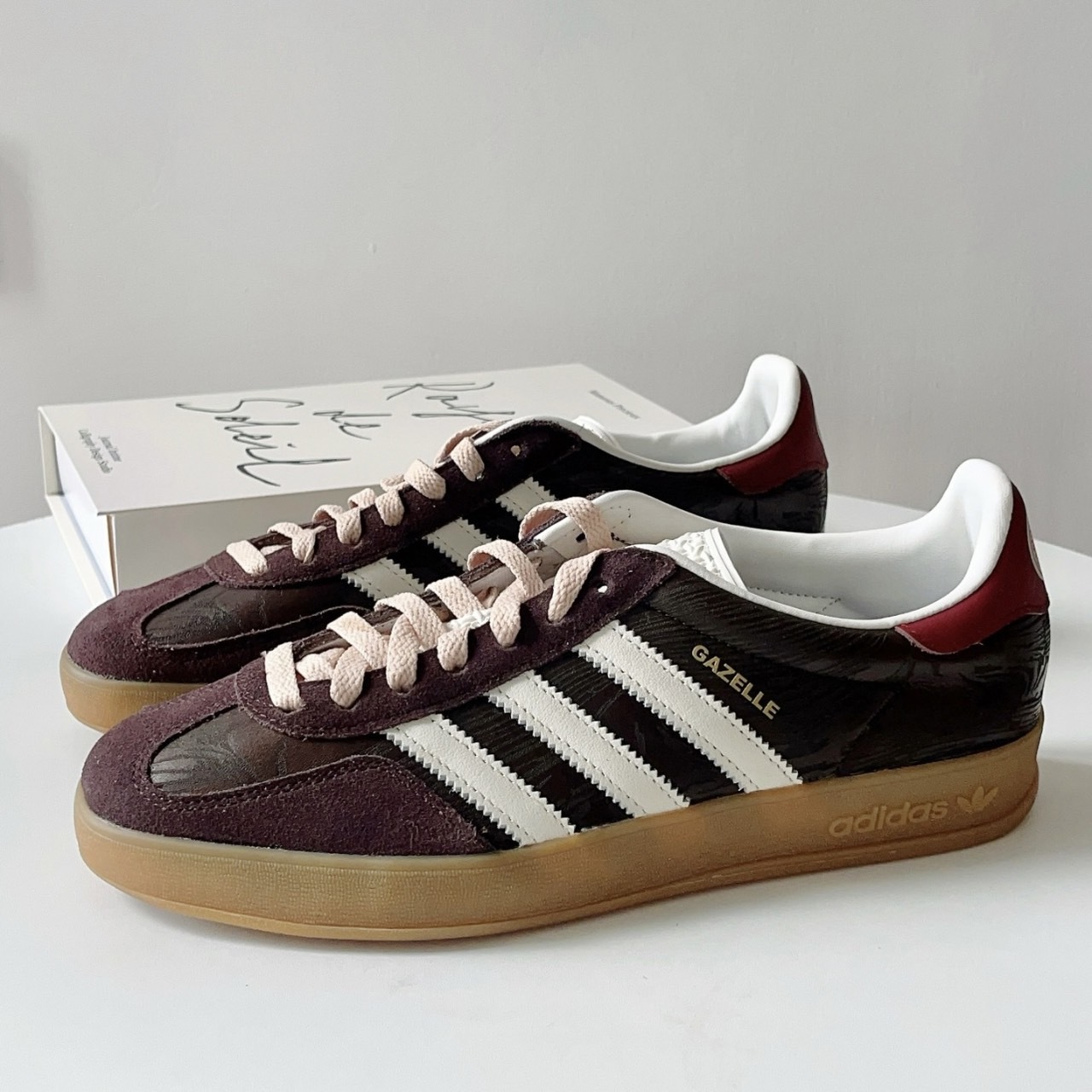 "代購" Adidas Originals Gazelle Indoor 復古木紋 酒紅棕色 JP5671