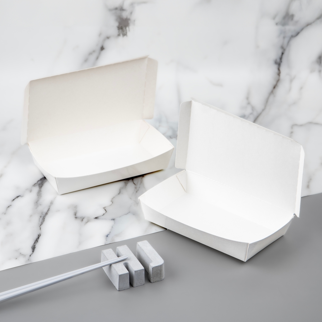 紙餐盒-一體小 400ml 白色