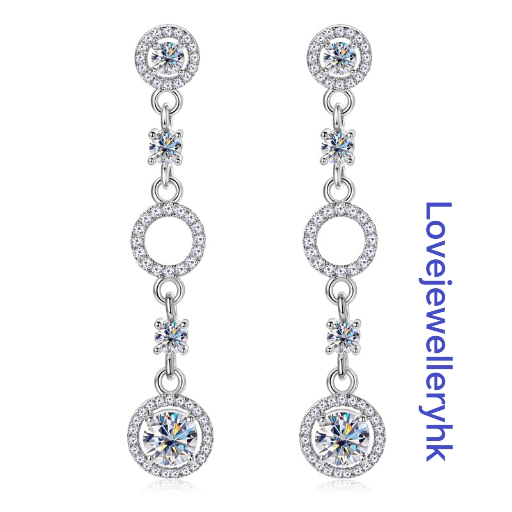 莫桑鑽時尚長款耳環       E1.3C036