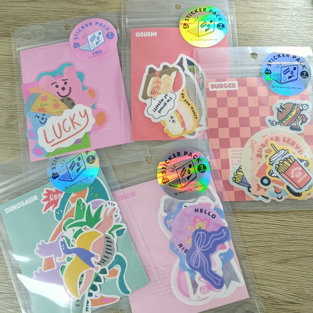 日本Greeting Life．防水PVC貼紙包 共五款 2024新款