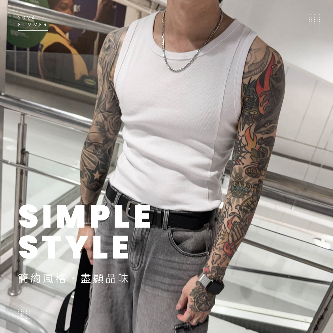 美式肌肉背心 螺紋 合身