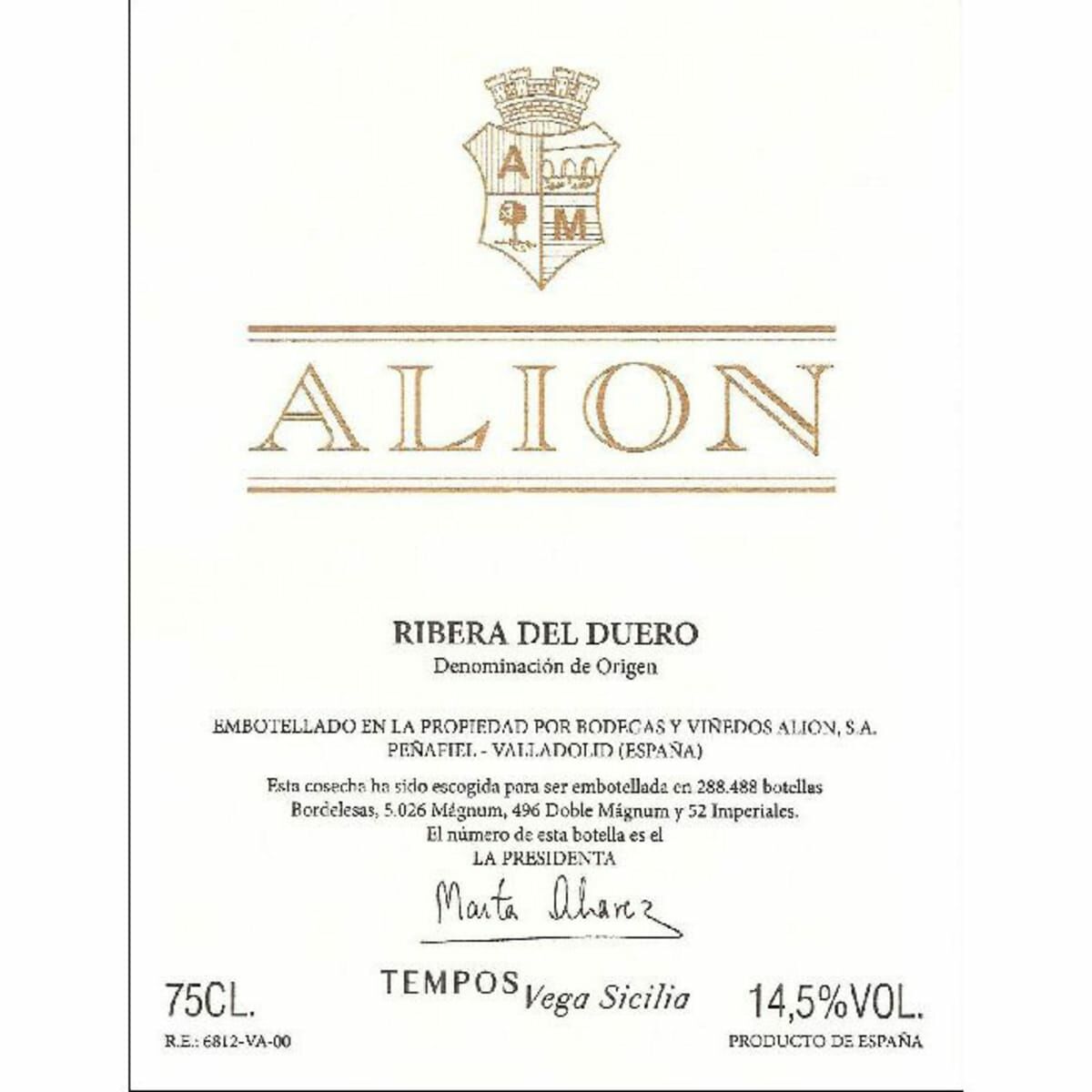 Vega Sicilia Alion 2016 (RP95)