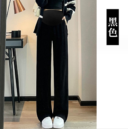 熱推孕婦闊腿褲直筒褲【常規款黑色M-3XL碼】（下單後聯絡客服確認發貨尺碼）