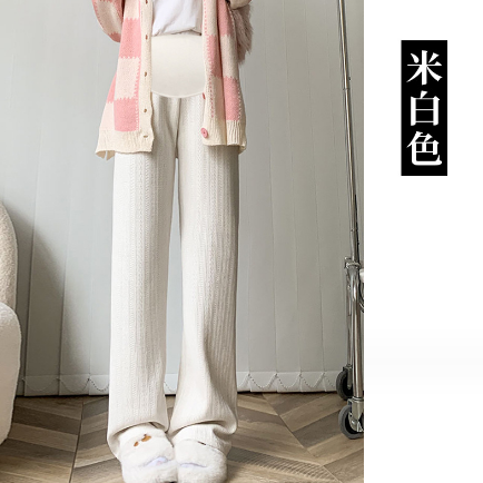 熱推孕婦褲秋冬加絨加厚闊腿褲【常規款杏色M-3XL碼】（下單後聯絡客服確認發貨尺碼）