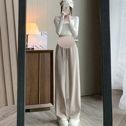 熱推孕婦闊腿褲【奶卡色春秋款M-2XL碼】（下單後聯絡客服確認發貨尺碼）