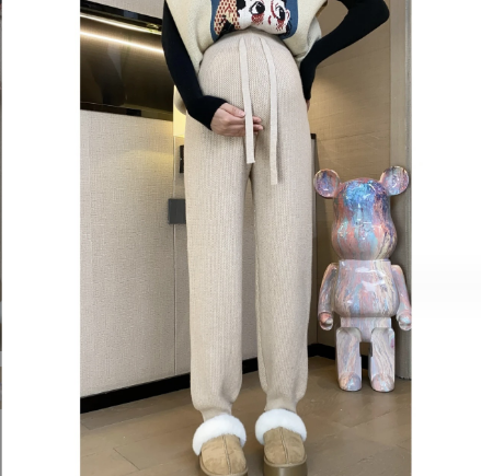 熱推孕婦褲秋冬加絨加厚束腳褲【燕麥色加絨M-XL碼】（下單後聯絡客服確認發貨尺碼）