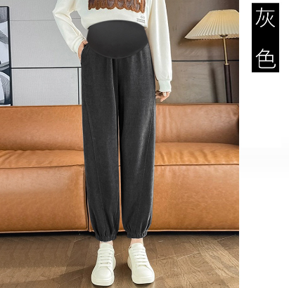 熱推孕婦褲子加厚加絨外穿托腹褲【灰色春秋款M-3XL碼】（下單後聯絡客服確認發貨尺碼）