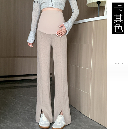 熱推孕婦褲高腰托腹加絨闊腿褲【卡其加厚420克M-2XL碼】（下單後聯絡客服確認發貨尺碼）
