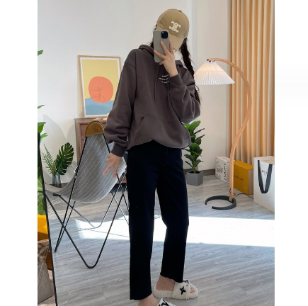 爆款加絨外穿孕婦褲【10001黑色（春秋款）M-2XL碼】（下單後聯絡客服確認發貨尺碼）