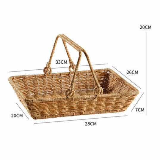 New Plastic Basket Storage Basket with Lid (Light Color No Cover/Reinforced Upgrade) Size: 33*26*7/20CM)