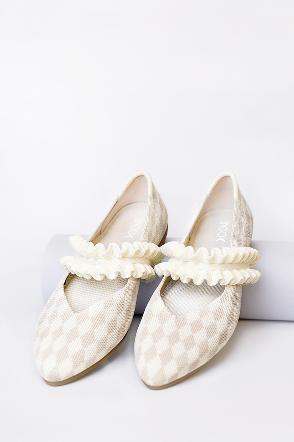 漫遊平底鞋 白菱格紋