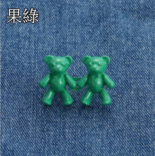 熱賣小熊免釘免縫收腰紐扣 修改腰圍大小 可拆卸(小熊果綠-2套裝)大號小號各1套