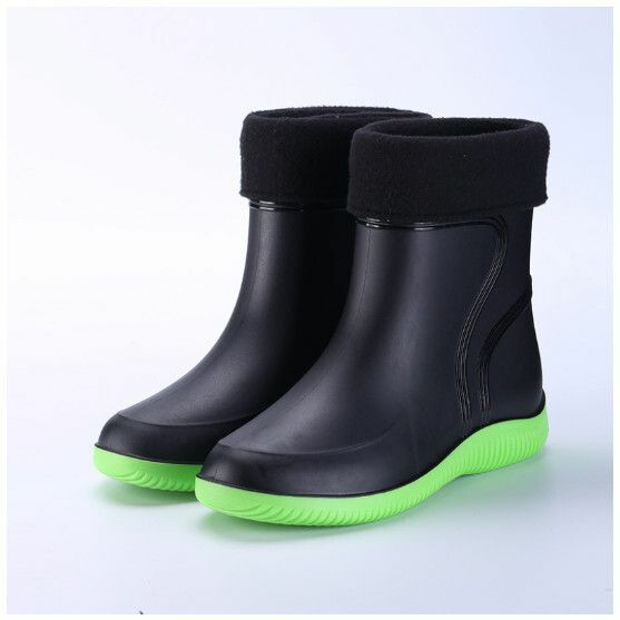 爆款戶外時尚加厚耐磨雨鞋【3306加棉套【黑綠】要買大一碼】【尺碼：36-45碼】【下單後請聯絡客服確認發貨尺碼】