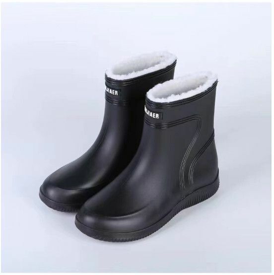 爆款戶外時尚加厚耐磨雨鞋【3306【固定絨-全黑】要買大兩碼】【尺碼：39-45碼】【下單後請聯絡客服確認發貨尺碼】
