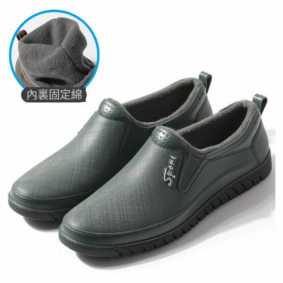 爆款時尚防水防滑雨鞋【XD598【綠色加固定絨】不可拆】【尺碼：39-45碼】【下單後請聯絡客服確認發貨尺碼】