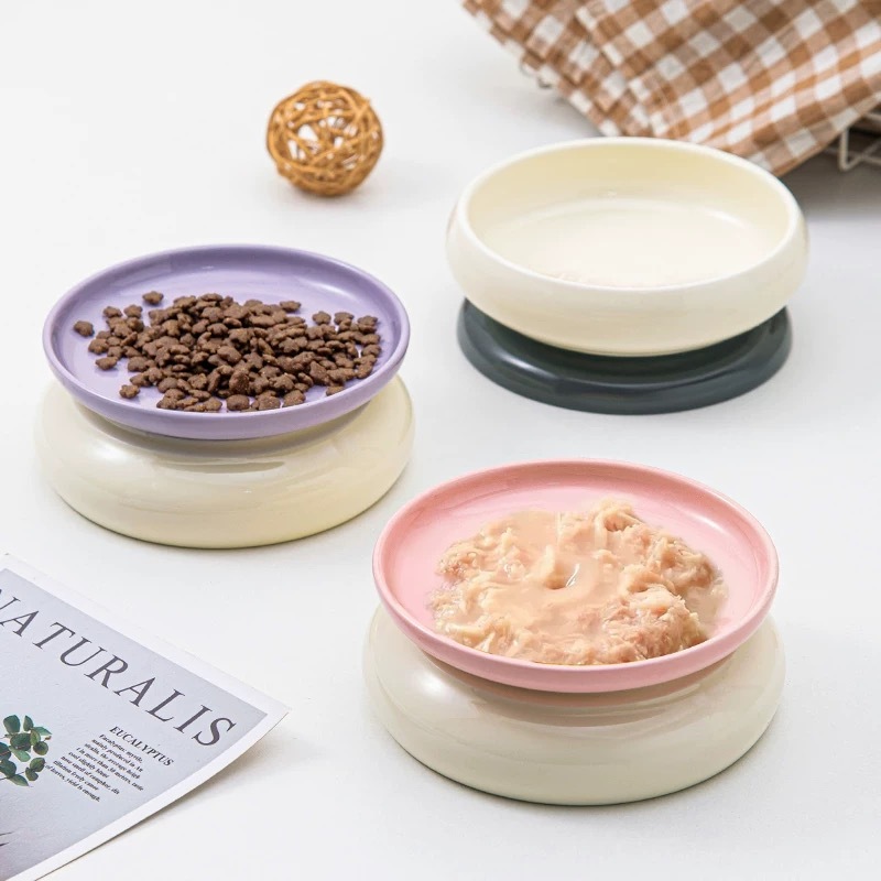 HOCC宠物陶瓷碗 多功能碗 深碗浅碟翻转两用