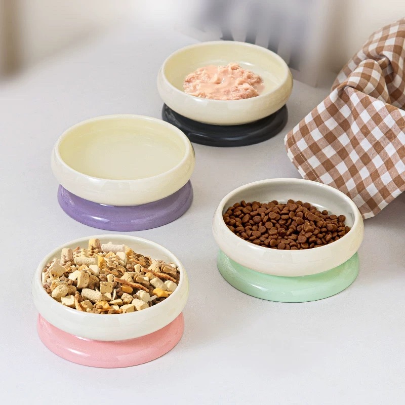 HOCC宠物陶瓷碗 多功能碗 深碗浅碟翻转两用