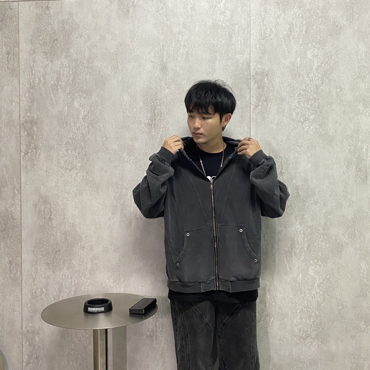 美式復古水洗做舊連帽外套