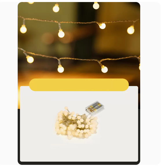 New Atmosphere Decorative Light Strip (White Ball [Battery Model]_6m 40 Light Beads)