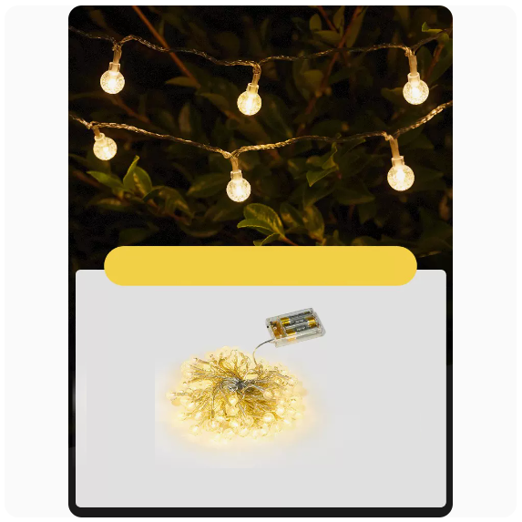 New Atmosphere Decorative Light Strip (Crystal Ball [Battery]_10m 80 Light Beads)