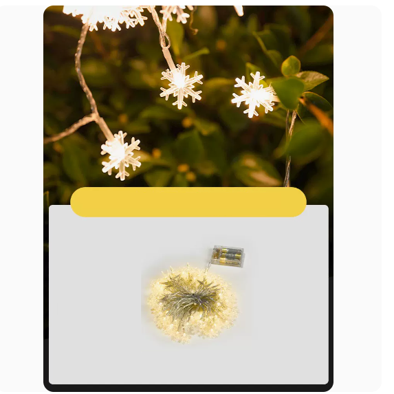 New Atmosphere Decorative Light Strip (Romantic Snowflake [Battery]_10m 80 Lamp Beads)