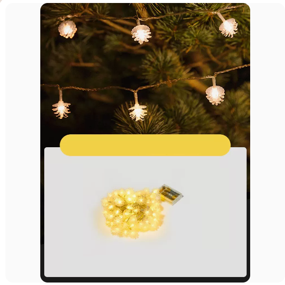 New Atmosphere Decorative Light Strip (Cute Pine Cone [Battery Model]_10m 80 Light Beads)