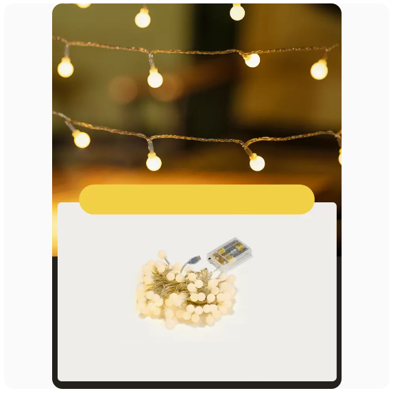 New Atmosphere Decorative Light Strip (White Ball [USB+ Battery Dual-purpose Model]_10m 80 Lamp Beads)