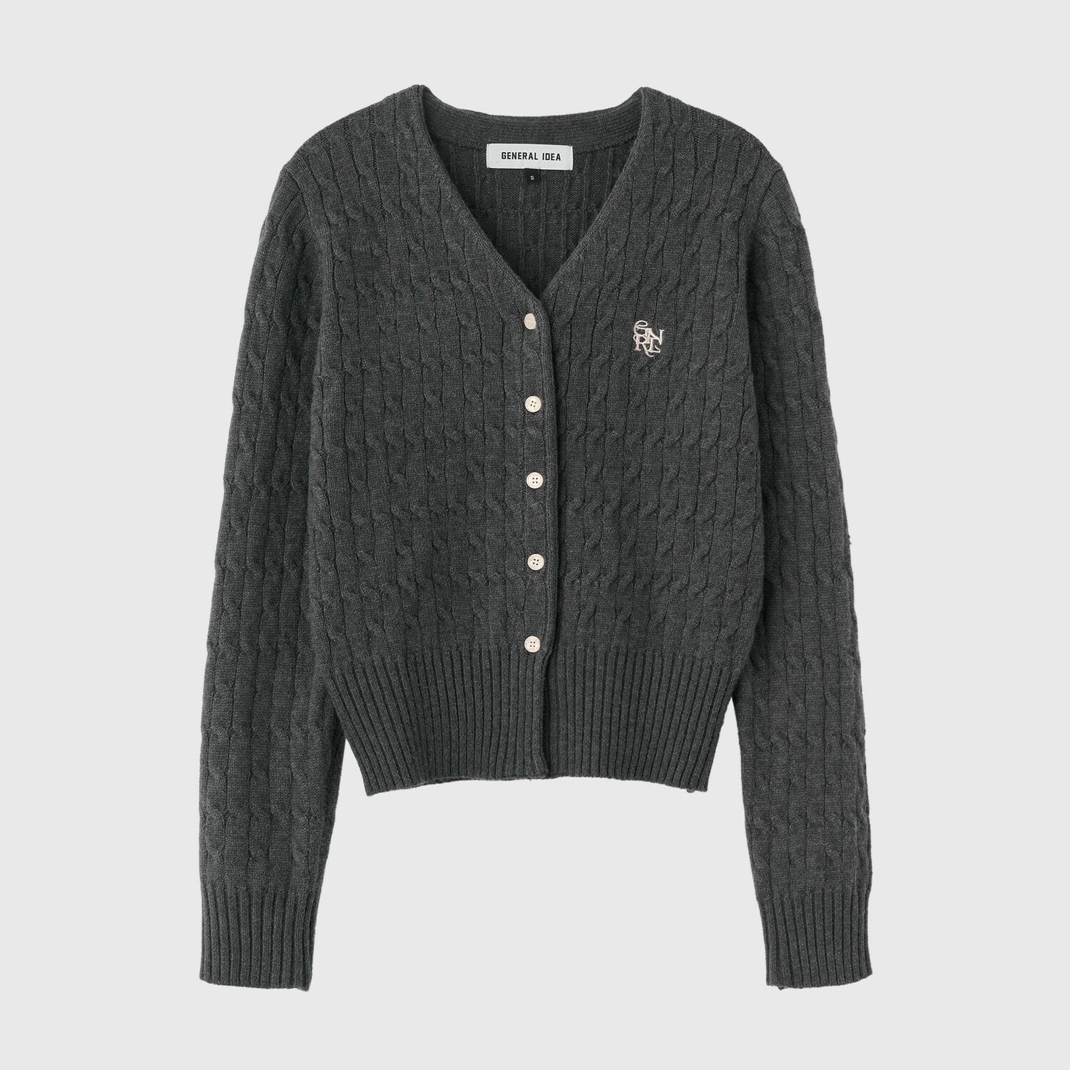[GENERAL IDEA] GNRL WOOL V-NECK CABLE CARDIGAN