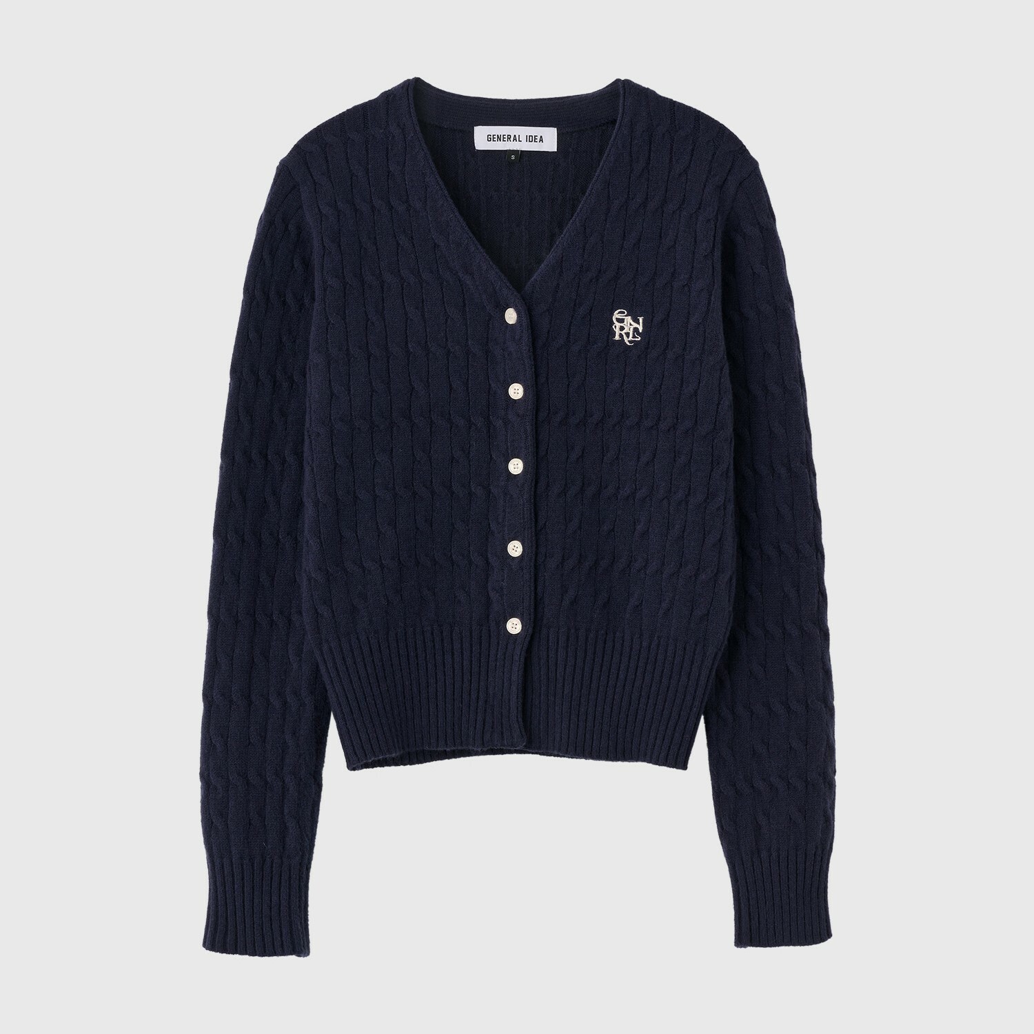 [GENERAL IDEA] GNRL WOOL V-NECK CABLE CARDIGAN
