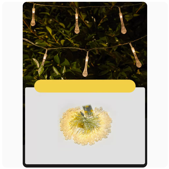 New Atmosphere Decorative Light Strip (Water Drop Model [USB+ Battery Dual-purpose Model]_10m 80 Light Beads)