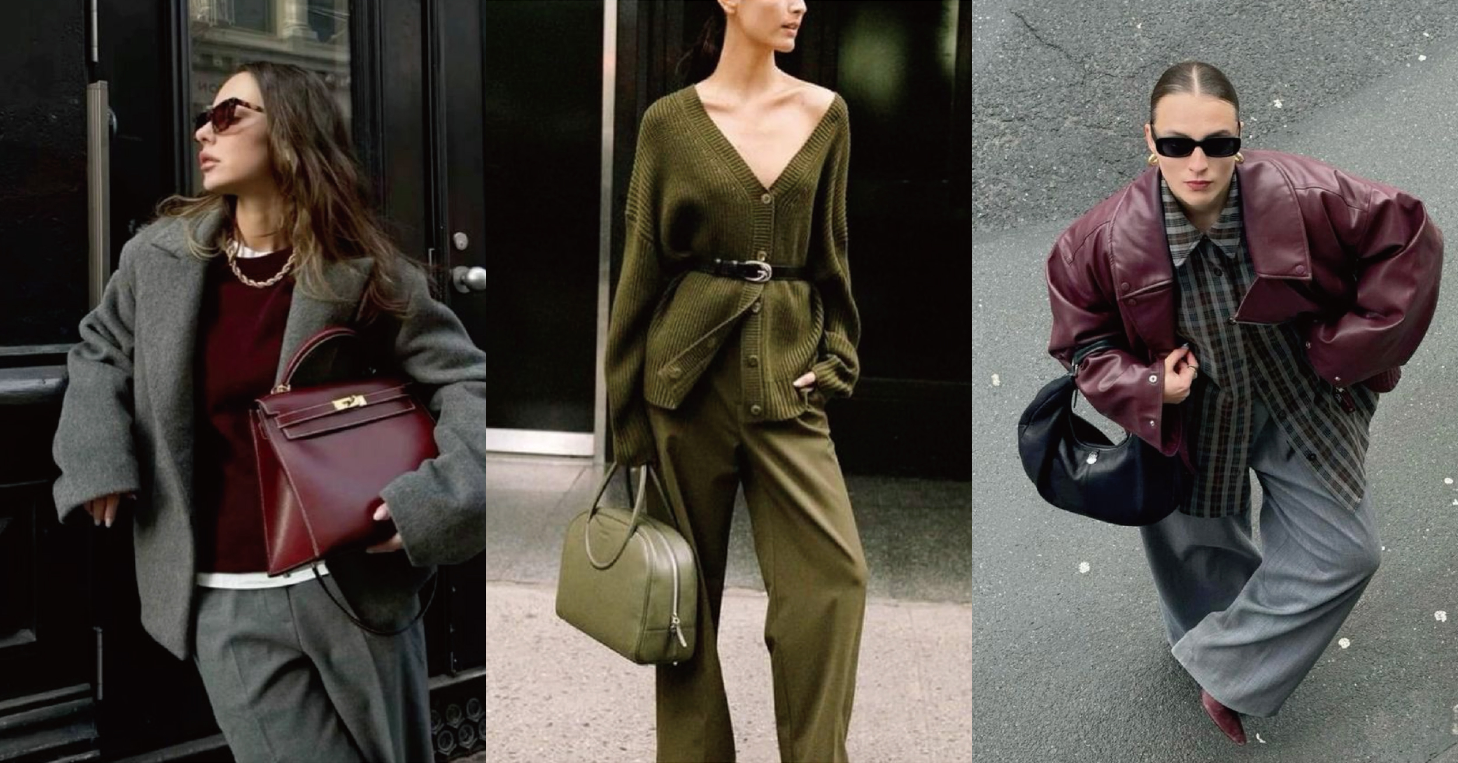 2024 秋冬新色『勃艮第酒紅、橄欖綠』 低調卻蘊含高雅的浪漫，今年秋冬回歸了更基礎的色調， 彩度明度皆下降、是更接近溫暖的顏色。