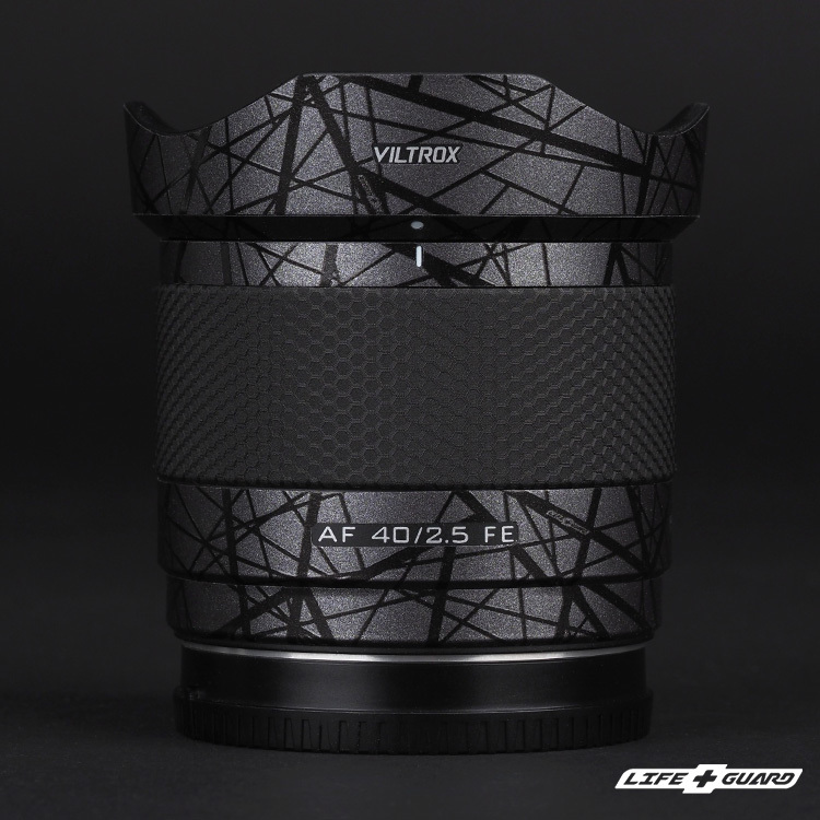 LIFE+GUARD 鏡頭貼膜安裝示意，適用 Viltrox AF 40mm F2.5