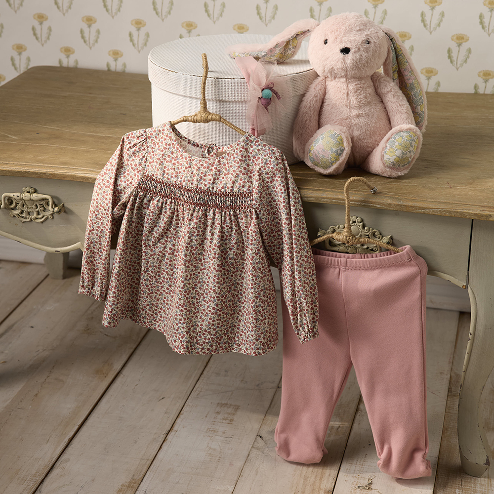 PIPPY甜美碎花純棉套裝3件組禮盒 玫瑰