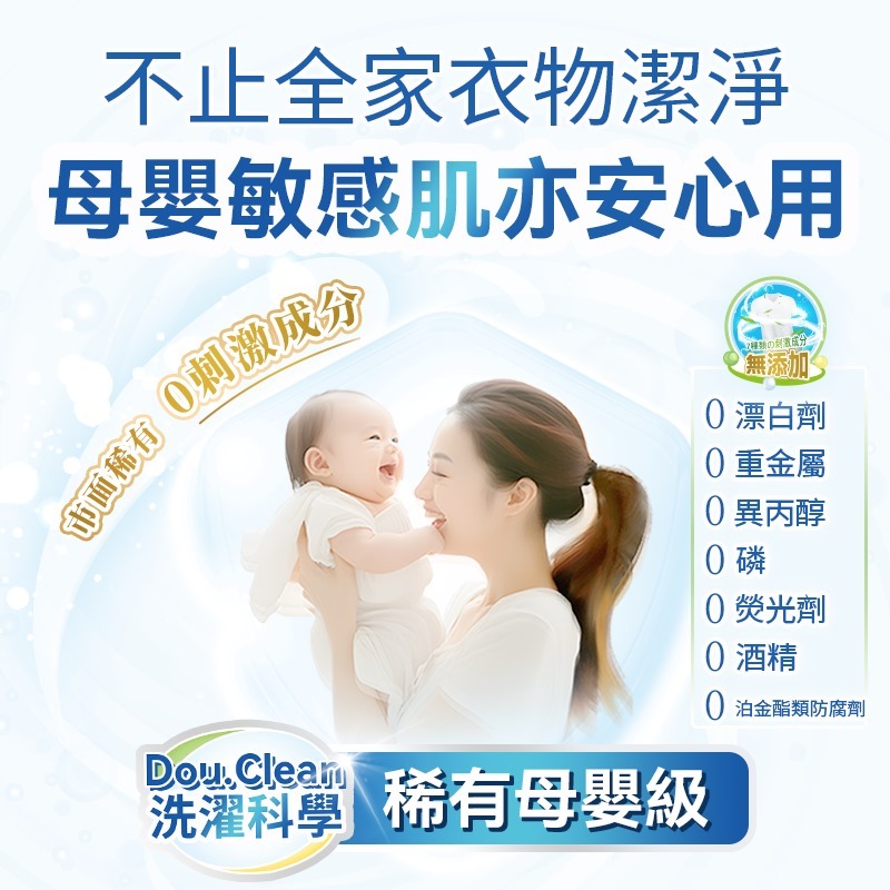 Double Clean 科學全效合一植萃天然配方淨潔強效持久抗菌柔順護嬰級洗衣珠 1盒60粒