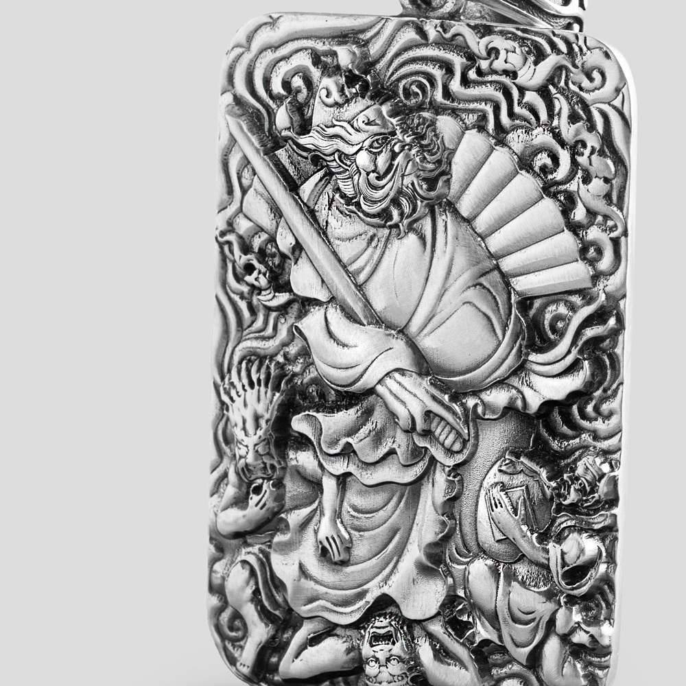 台灣首選銀飾品牌！【驅邪解煞、引福歸堂】鎮宅納福．鍾馗-銀牌｜JK銀飾