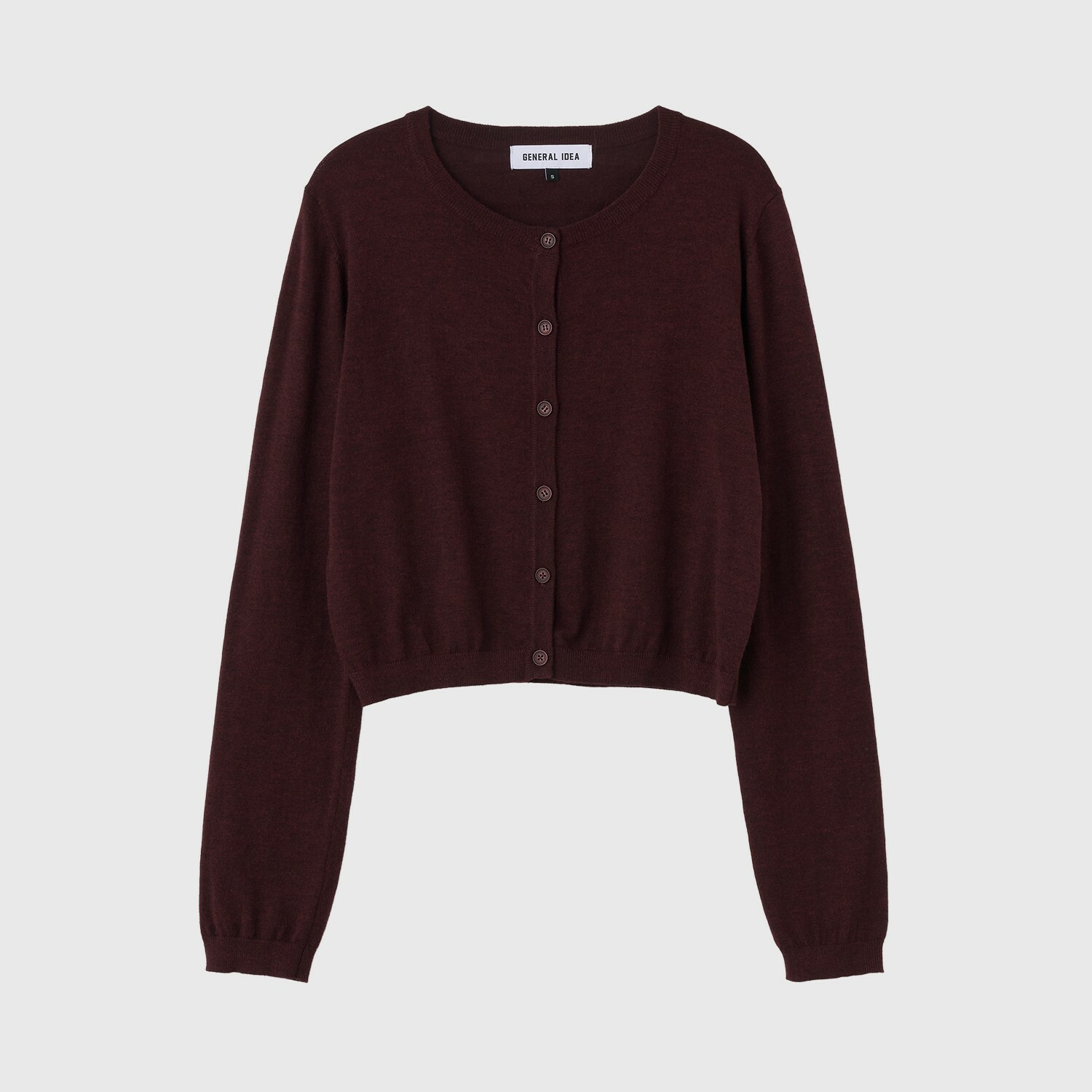 [GENERAL IDEA] CASHMERE SOLID CREWNECK CARDIGAN