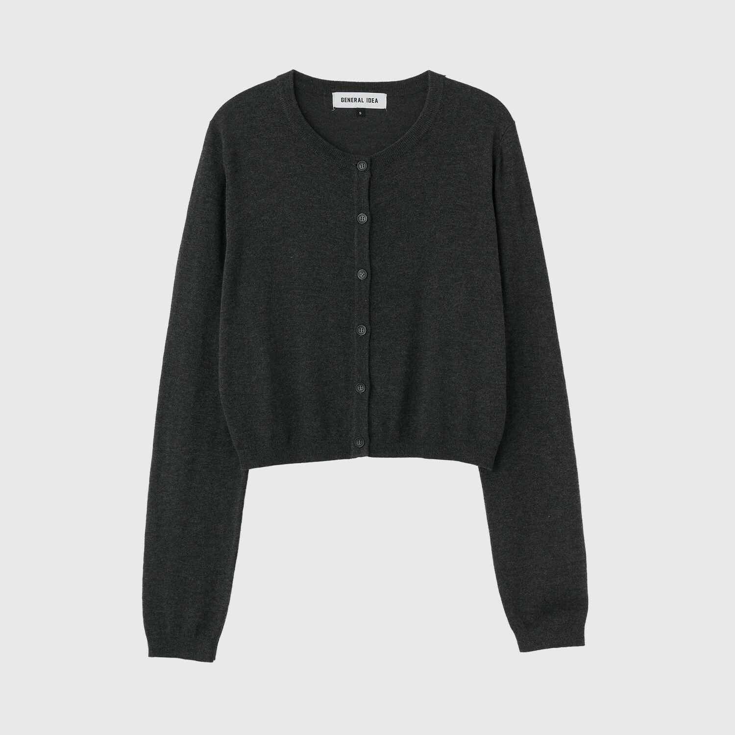 [GENERAL IDEA] CASHMERE SOLID CREWNECK CARDIGAN