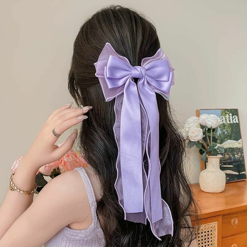 Candy Floss Double Layer Mesh Ribbon Hair Clip